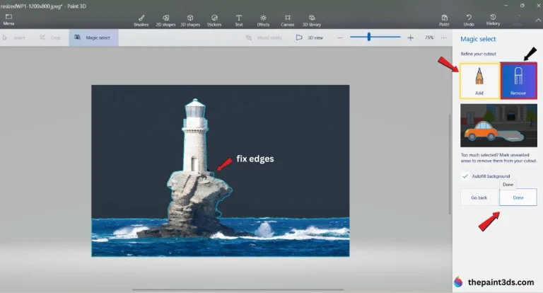 Refine the Object Selection in Paint 3D