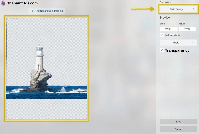 Save Your Image as Transparent in Paint 3D