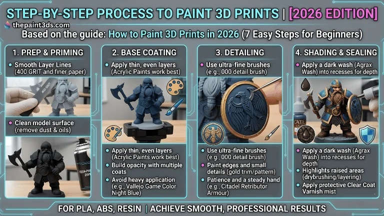 How to Paint 3D Prints in 2026 (7 Easy Steps for Beginners) 8 Steps of How to Paint 3D Prints easily